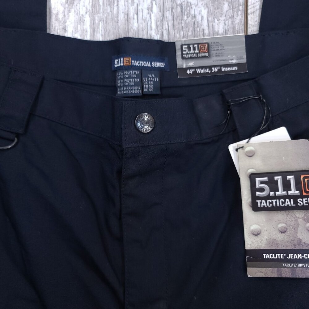 5.11 Tactical Pants Mens 44x36 Navy Taclite Ripstop Jean Cut Mid Rise Straight - Picture 6 of 9